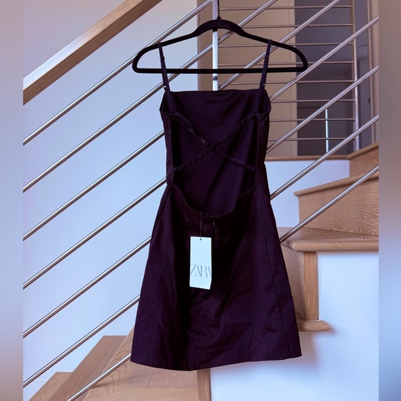 Zara Little Black Dress Strappy Open Back Mini NWT 🩷 - Picture 7 of 7